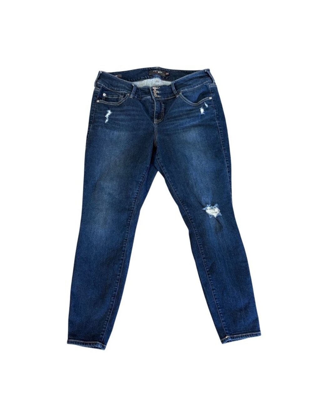 Torrid Womens Distressed Skinny Jeggings Size 18R Medium Wash Stretch Denim